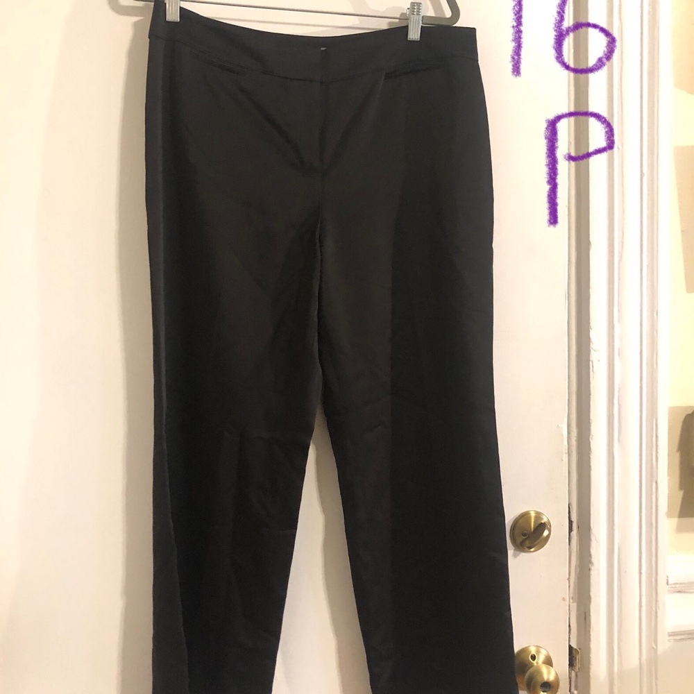 Ann Taylor Margot Shimmery Black Straight Leg Pants